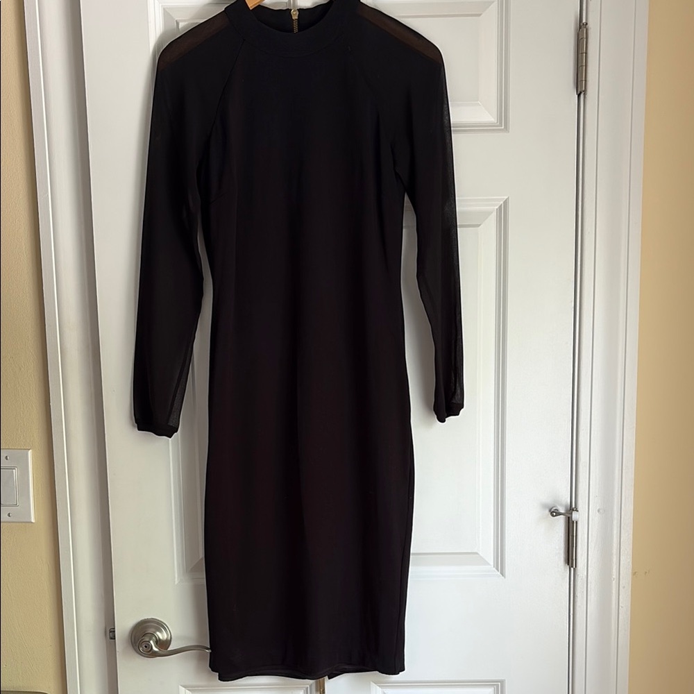 Ted Baker London Black Mock Neck Sheath Dress